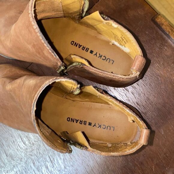 Lucky Brand Women's Basel Ankle Bootie Size 9 US Brown/Toffee Leather Zip - Picture 9 of 11